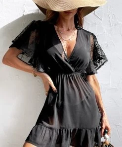 CUPSHE Cover Ups Kaila Embroidery Chiffon Short Length Cover Up