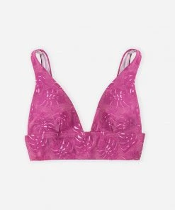 CUPSHE Bikinis Tropical Jacquard Tall Tri Bikini Top