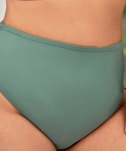 CUPSHE Keep It Cool High Waist Tummy Control Plus Size Bikini Bottom