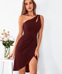 CUPSHE Eliora Sleeveless Cut Out One Shoulder Dress