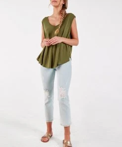 CUPSHE Beach Shirts & Tops Surfside Oversized Pull Over V-neck Sleeveless Top