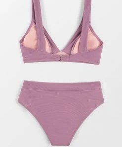 CUPSHE Bikinis Retro Field Day Banded Bralette And High Waist Bikini Set