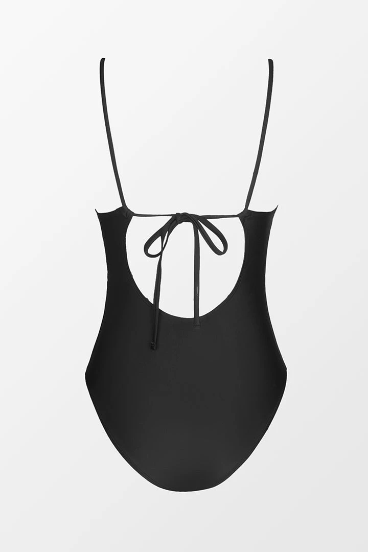 CUPSHE The Waves V Neck Cutout Tie Back One Piece Swimsuit One Pieces