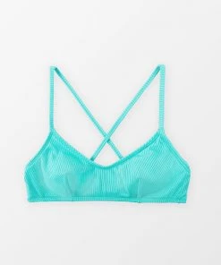 CUPSHE Sky Rib Scoop Neck Tie Back Bralette Bikinis