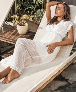 CUPSHE Jenny Pull Over Lace Trims Smocking A-Shape Dress Dresses