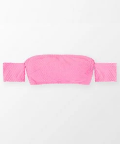 CUPSHE Bikinis Palm Beach Off The Shoulder Pink Bikini Top