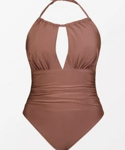 CUPSHE Strawberry Fields High Neck Tummy Control Plus Size One Piece