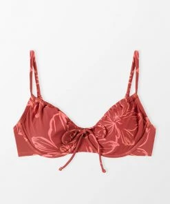 CUPSHE Bikinis Delicate Blooms Tunneled Tie Front Underwire Bikini Top