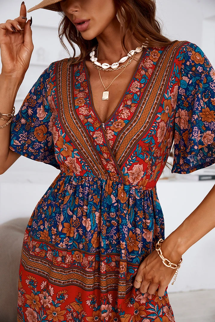 CUPSHE Kora Short Sleeve V-neck Short Length Dress Dresses