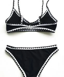 CUPSHE Black And White Crochet Bikini Bikinis