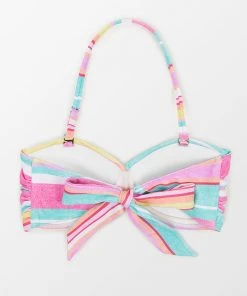 CUPSHE Soleil Stripe Molded Twist Bandeau Bikini Top Swimwear BOGO 40% OFF