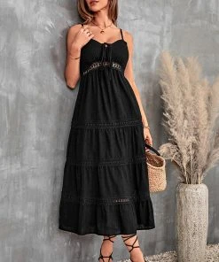 CUPSHE Joelle Maxi Cutout Lace Trims A-shape Dress