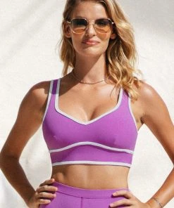 CUPSHE Tropix Contrast Binding Sweatheart Neck Sports Bra Accs & Clothing