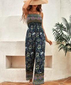 CUPSHE Clifton Backless Ethnic Print Jumpsuit