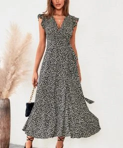 CUPSHE Palizzi Lace Up V-Neck Wrap Dress