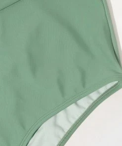 CUPSHE Forest Adventure Solid Wrap Front One Piece Swimsuit