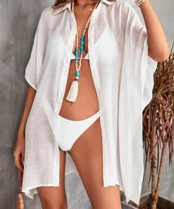 CUPSHE Ellis Loose Waisted Spilt Button-up Beach Cover-up Cover Ups