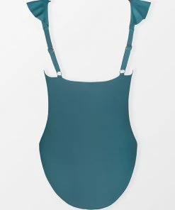 CUPSHE Luminescent Plunge Ruffled Belted One Piece Swimsuit One Pieces