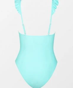 CUPSHE Saint Tropez Ruffled V-Neck One Piece Swimsuit One Pieces