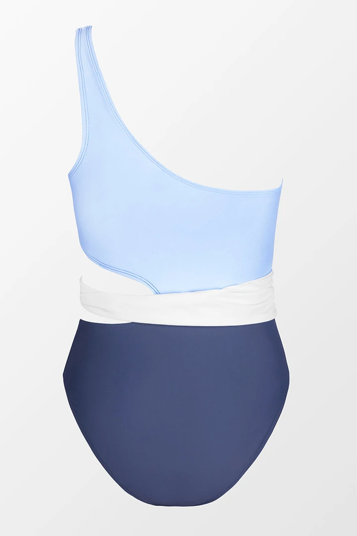 CUPSHE Santorini Solid Colorblock Cutout One Piece Swimsuit
