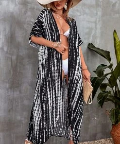 CUPSHE Cover Ups Old Story Dolman Sleeve Stripes Kimono