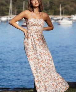 CUPSHE Madalynn Strap Smocking Maxi Slip Dress Dresses