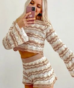 CUPSHE Hermosa Set In Sleeve Crochet Coverup Set