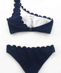 CUPSHE Miss The Past One Shoulder Bikini Set