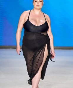 CUPSHE Love Los Angeles Ruffled Knotted Plus Size Maxi Skirt Cover Up Cover Ups