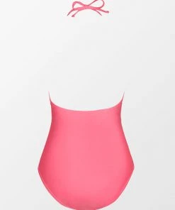 CUPSHE Vapor Wave Halter Tunneled Cutout One Piece Swimsuit One Pieces