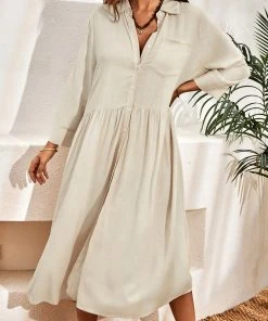 CUPSHE Casual Dresses Constance Shirt Collar Cover-up Dress