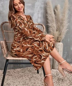 CUPSHE Addy Cutout Geometric Print A-Shape Dress