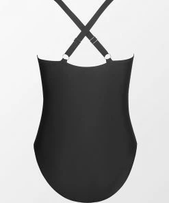 CUPSHE Summer Of Love Black Plunge Tummy Control Black Plus Size One Piece