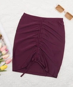 CUPSHE Shangrila Solids Ruched Skirt Cover Ups