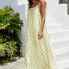 CUPSHE Dresses Jazmyne Yellow Checkered Backless Slip Dress