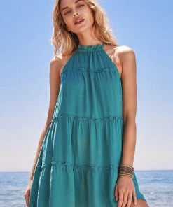 CUPSHE Paisleigh High Neck Ruffle Dress