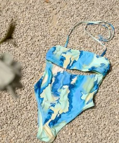 CUPSHE One Pieces Faded Memories Cutout Bandeau One Piece Swimsuit