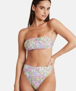 CUPSHE Darling Ditsy Bandeau & High Waist Bikini Set Bikinis