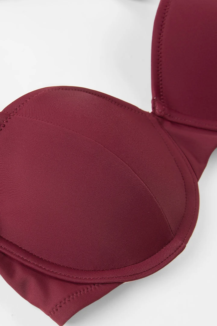 CUPSHE Bikinis Keep It Cool Paneled Halter Underwire Red Bikini Top