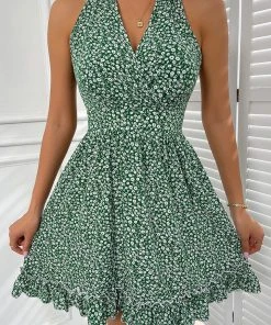 CUPSHE Thalia V-neck Sleeveless Halter Neck Off-shoulder Dress Dresses