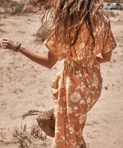 CUPSHE Dresses Wendy Ruching Flared Sleeve Plunge Dress