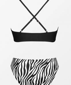 CUPSHE Stella Hollow Out Criss Cross Zebra Print Bikini
