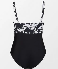 CUPSHE Tropical Floral Plunging Tie Strap Plus Size One Piece Swimsuit