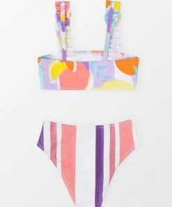 CUPSHE New In Bikinis ✨ Lanirescert Ruffled Strap Scenic Stripe Bikini Set