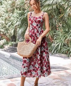 CUPSHE Clarette Square Neck Ruching A-Shape Dress Dresses