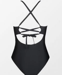 CUPSHE Love Los Angeles Mesh Tie-Back Plus Size One Piece Swimsuit