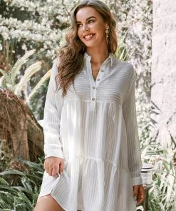 CUPSHE Brynlee Drop Shoulder Sleeve Loose Waisted Cover Up Cover Ups