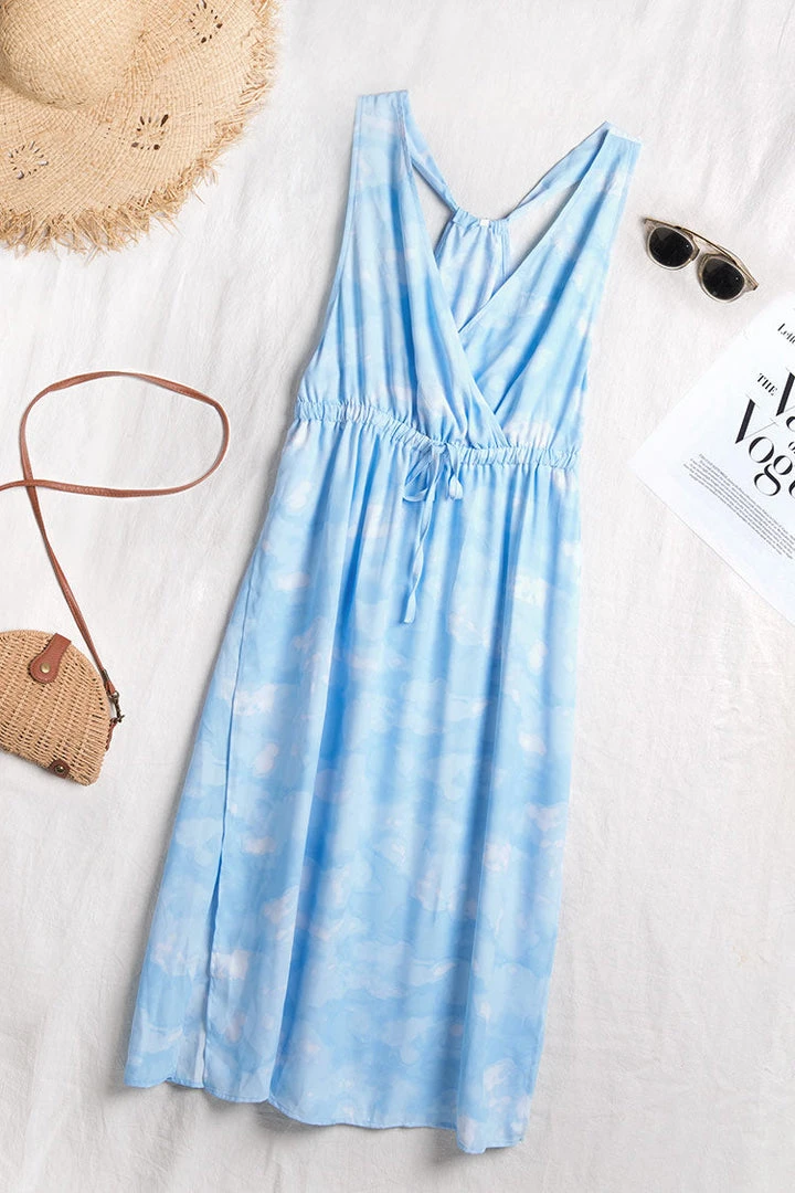 CUPSHE Kourtney Abstract V-neck Drawstring Cover-up Dress Cover Ups