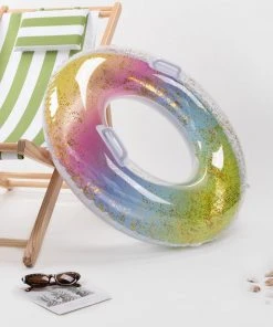 CUPSHE Rainbow Sherbet Inflatable Swimming Ring