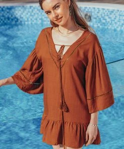 CUPSHE Dresses Lilah Cut Out Fringe A-Shape Dress